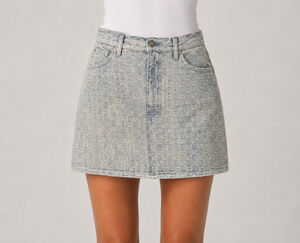 Gucci NWT GG Monogram Jacquard Denim Mini Skirt Size 38 Italy